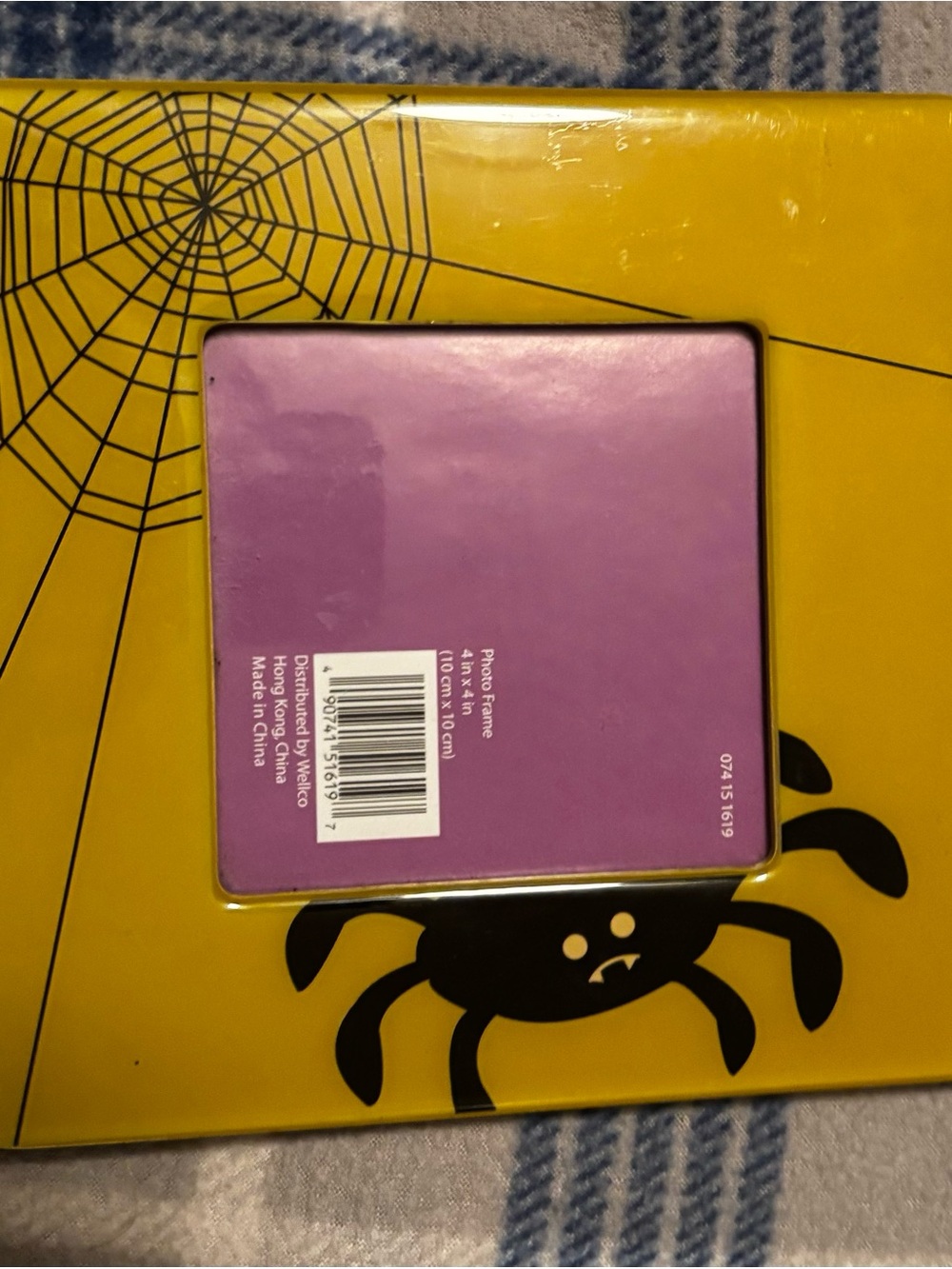 Halloween Spider Yellow Photo Frame - Party Supplies